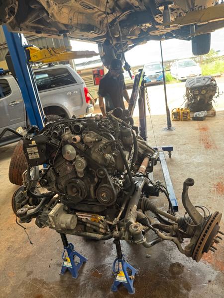 Engine out on the hoist